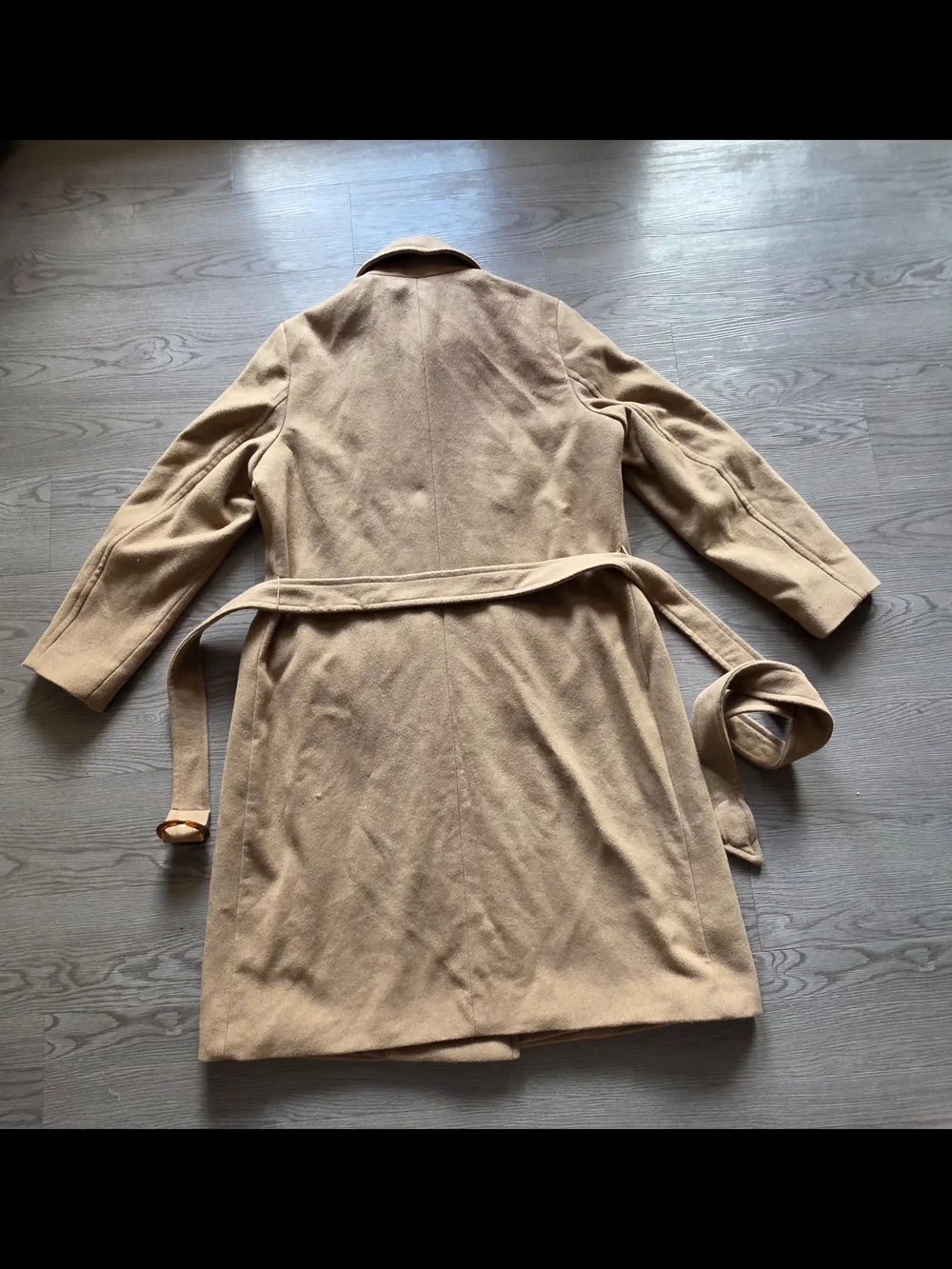 Classic Express Camel Wool-Blend Belted Trench Coat (XL)